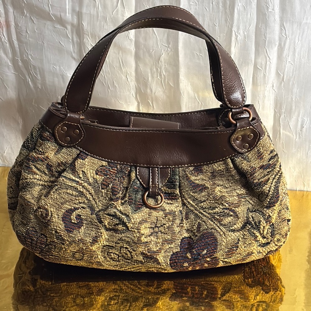 Elegant Brown Floral carpet bag from Relic